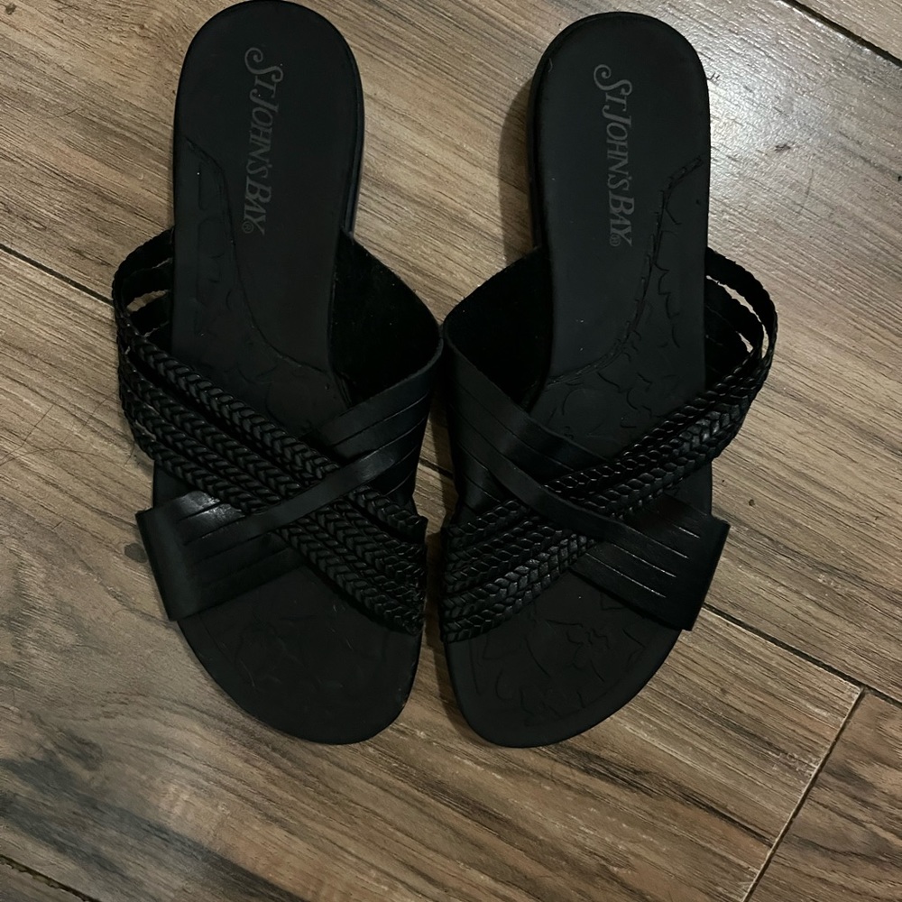 Black St. John’s Bay strappy sandals